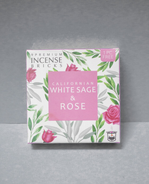 White Sage and Rose Aromafume Incense Bricks