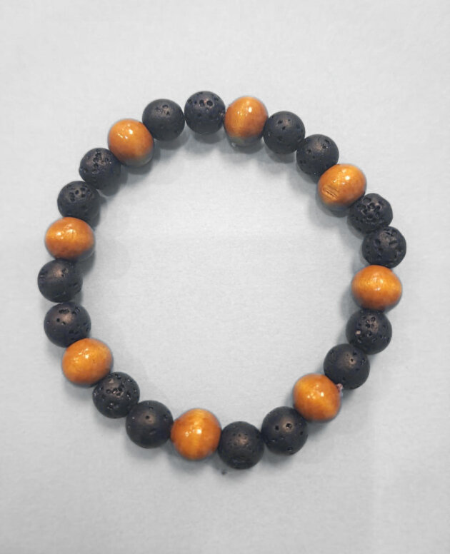 Diffuser lava bracelet with wooden beads