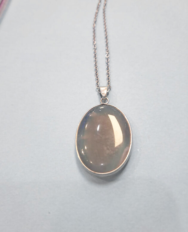 Stainless steel agate pendant