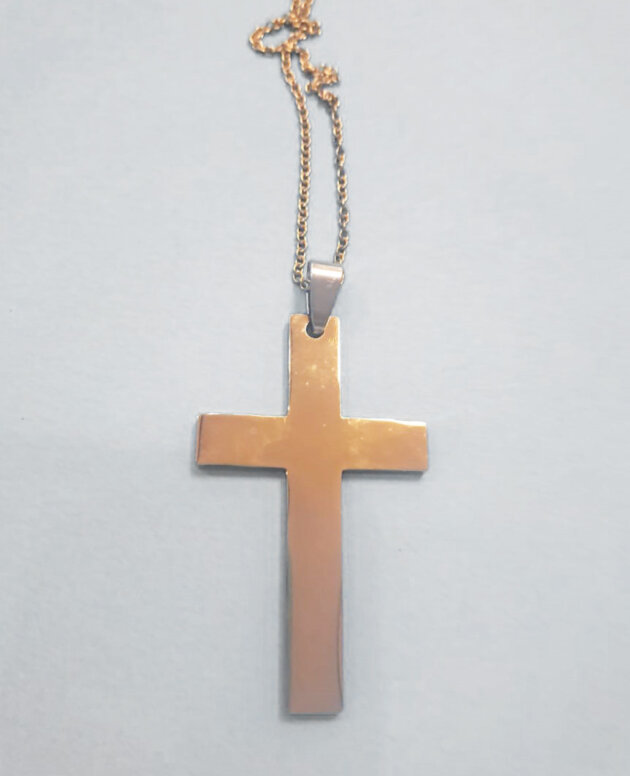 Stainless steel gold cross