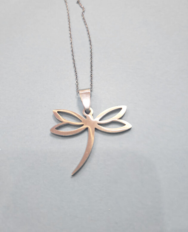 Stainless steel silver dragonfly