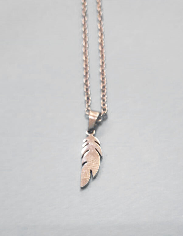 Siver stainless steel feather