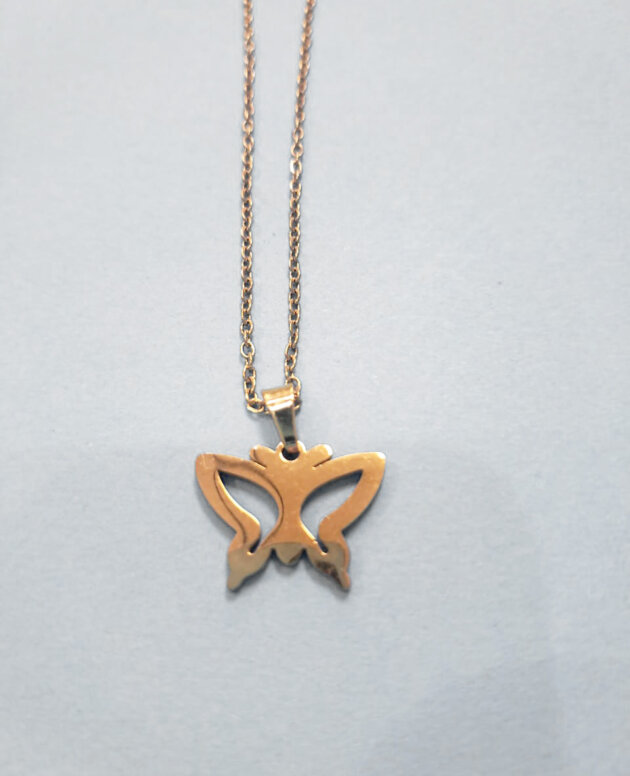 Stainless steel gold butterfly pendant